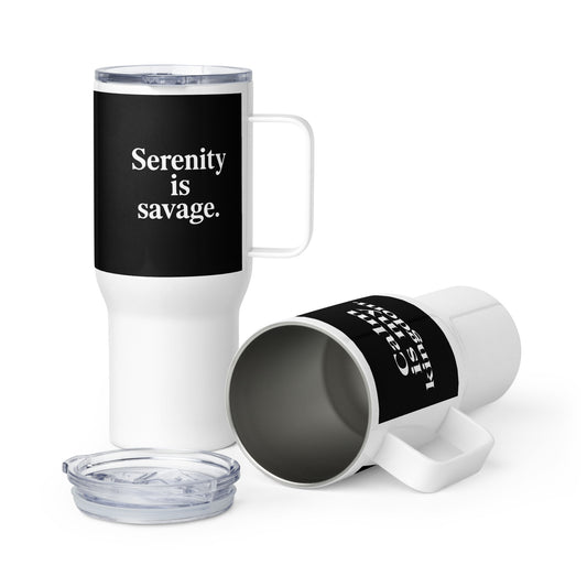 Travel mug with a handle