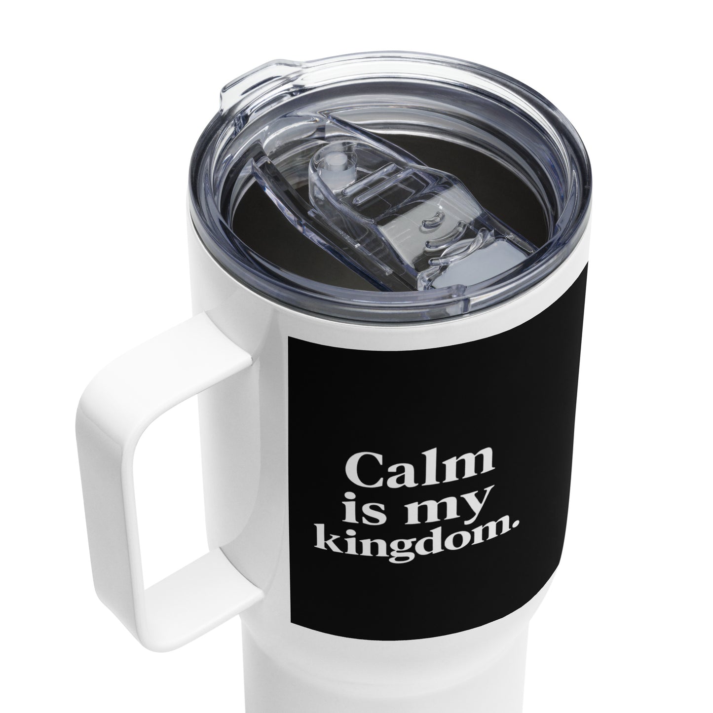 Travel mug with a handle